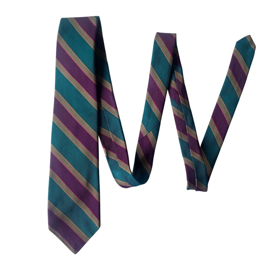 Robert Talbott Tie Best of Class Vintage 80's Repp Stripe England Silk Made USA